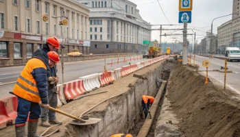 В Красноярске начали рыть котлован для станции метро «Улица Карла Маркса»