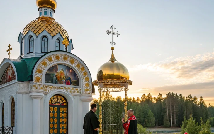 Красноярский митрополит освятил купол и крест нового храма Иоакима и Анны Красноярский митрополит освятил купол и крест нового храма Иоакима и Анны